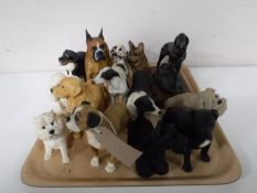 A tray containing contemporary ornaments,