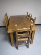 A pine farmhouse kitchen table,