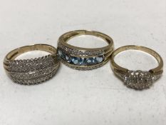 Three 9ct gold diamond set rings CONDITION REPORT: Going from left to right in the