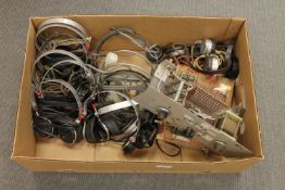 A box of twelve early headphones; Ericson, SG Brown etc,