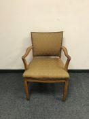 An oak framed armchair