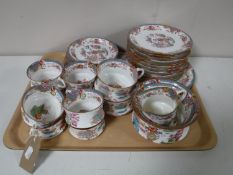 A tray of antique Cauldon tea china