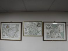 Three antique style maps depicting Cheshire,
