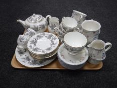 A tray of Wedgwood Ashford pattern tea china and Villeroy & Boch tea china