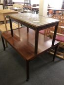 Two Danish coffee tables (one with tiled top)