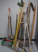 A large quantity of tools, shovels, spades, forks,