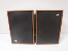 A pair of teak cased vintage Wharfedale speakers