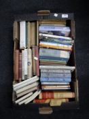 A box of French language books,