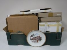 A large collection of plates including Royal Albert collectors plates, cabinet plates,