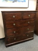 A Victorian mahogany five drawer chest