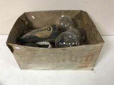 A box of a quantity of large industrial light bulbs