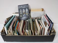 Two boxes containing books, pamphlets, vintage guides,