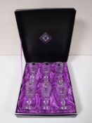 A set of six Edinburgh Crystal glasses in retail box