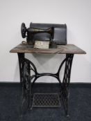 A Singer treadle sewing machine