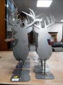 A set of ten metal stag garden markers