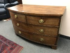 An early Victorian mahogany bow-fronted four drawer chest