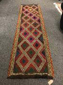 A Suzni Kilim carpet runner,