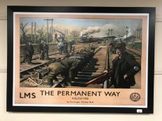 A framed advertising picture - LMS The Permanent Way