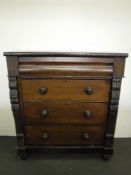 A Victorian mahogany four drawer chest