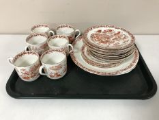 A Victorian gilded china part tea set