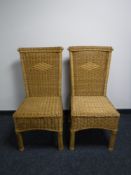 A pair of wicker side chairs