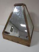 An oak shoe mirror