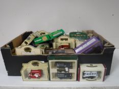 A box of a large quantity of die cast cars,