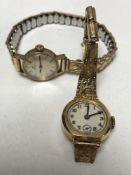 A lady's 9ct gold Omega wristwatch,