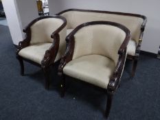 A classical style three piece lounge suite