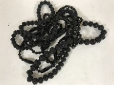 Three Victorian jet necklaces