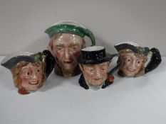Four Beswick character jugs; Barnaby Rudge X2, Scrooge and Captain Cuttle.