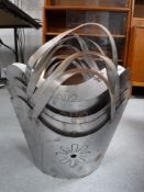 Four metal garden basket planters