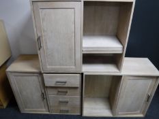 A three section office storage cabinet