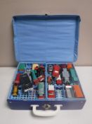 A Matchbox Series Collectors case containing die cast vehicles