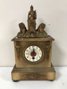A Victorian marble mantel clock with gilt metal mounts