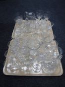 Two trays of antique and later glass