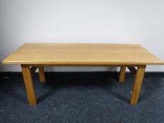 Two oak low tables