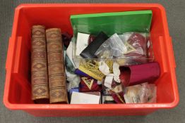 A large quantity of Masonic items including books, pamphlets, sashes,
