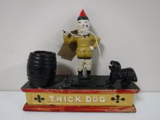 A cast iron novelty money box