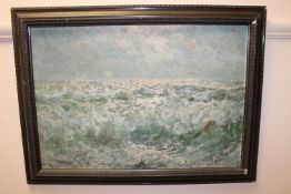 John Falconer Slater (1857-1937) Seascape, oil on board, signed, 52cm by 36cm.