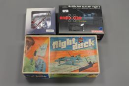 An Airfix flight deck, together with two boxed military aircraft, all parts boxed.