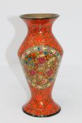 A Kashmir hand painted papier mache vase, height 23 cm.