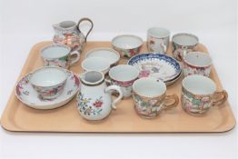 A collection of 18th century Chinese porcelain tea china.