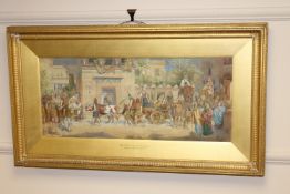 J Behenna Taylor, Jacob Journeying to Egypt, watercolour, signed with monogram, 69 cm by 29 cm.