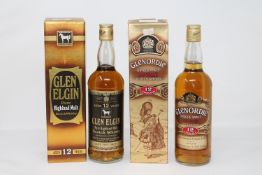 Glenordie - Single Malt Dewar's 12 years old, together with Glen Elgin Pure Highland Malt, 70cl,