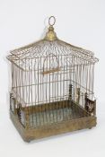 A Victorian brass bird cage, height 43cm.