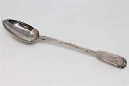 A Victorian Fiddle and Shell pattern silver basting spoon, Robert Williams & Sons, Exeter 1850,