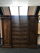 A mid-Victorian sentry door inverted breakfront compactum wardrobe,