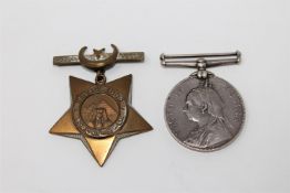 A Khedive's Star and a Victorian Volunteer Long Service Medal, unnamed.