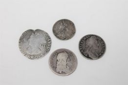 A William III shilling 1697, together with a William III sixpence 1696,